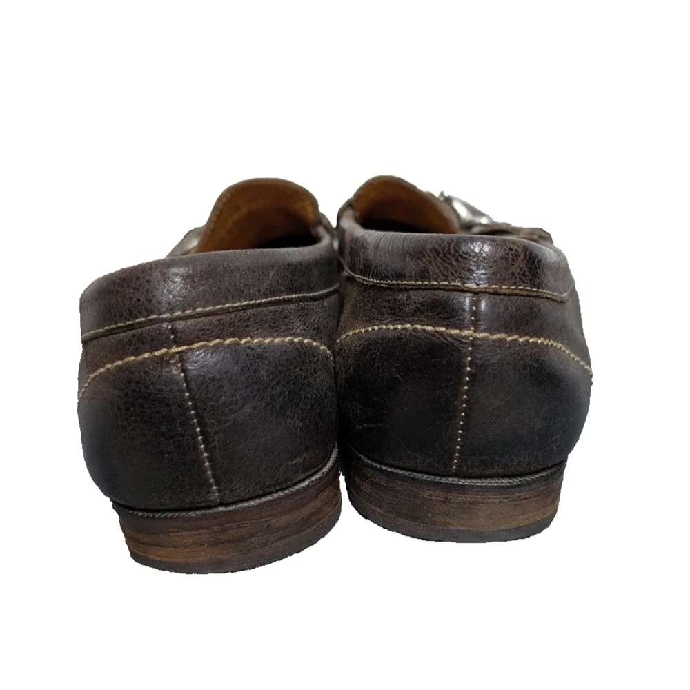 Martin Dingman Horse Bit Loafers Men 10.5 Pebbled Leather Old Money Quiet Luxury